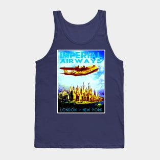 Imperial Airways Fly to London and New York Travel Print Tank Top